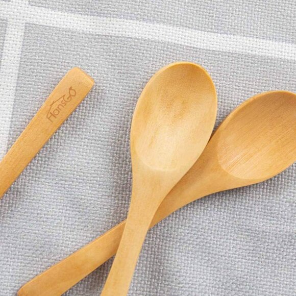 12PCS 5 inches Mini Wooden Salt Spoons Tasting Spoon Wooden Small Soup Spoons - Picture 8 of 10